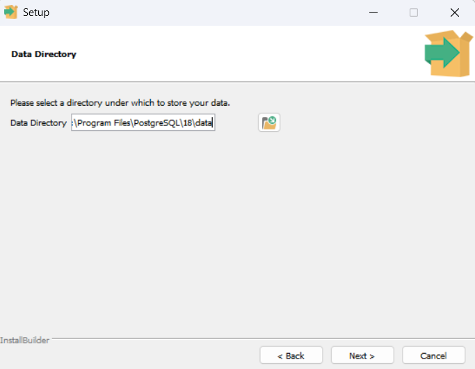 PostgreSQL component selection confirmation