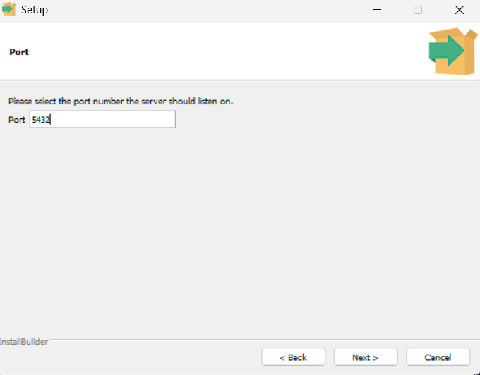 PostgreSQL password confirmation screen