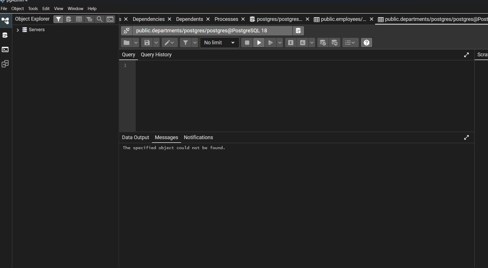 pgAdmin 4 Query Tool